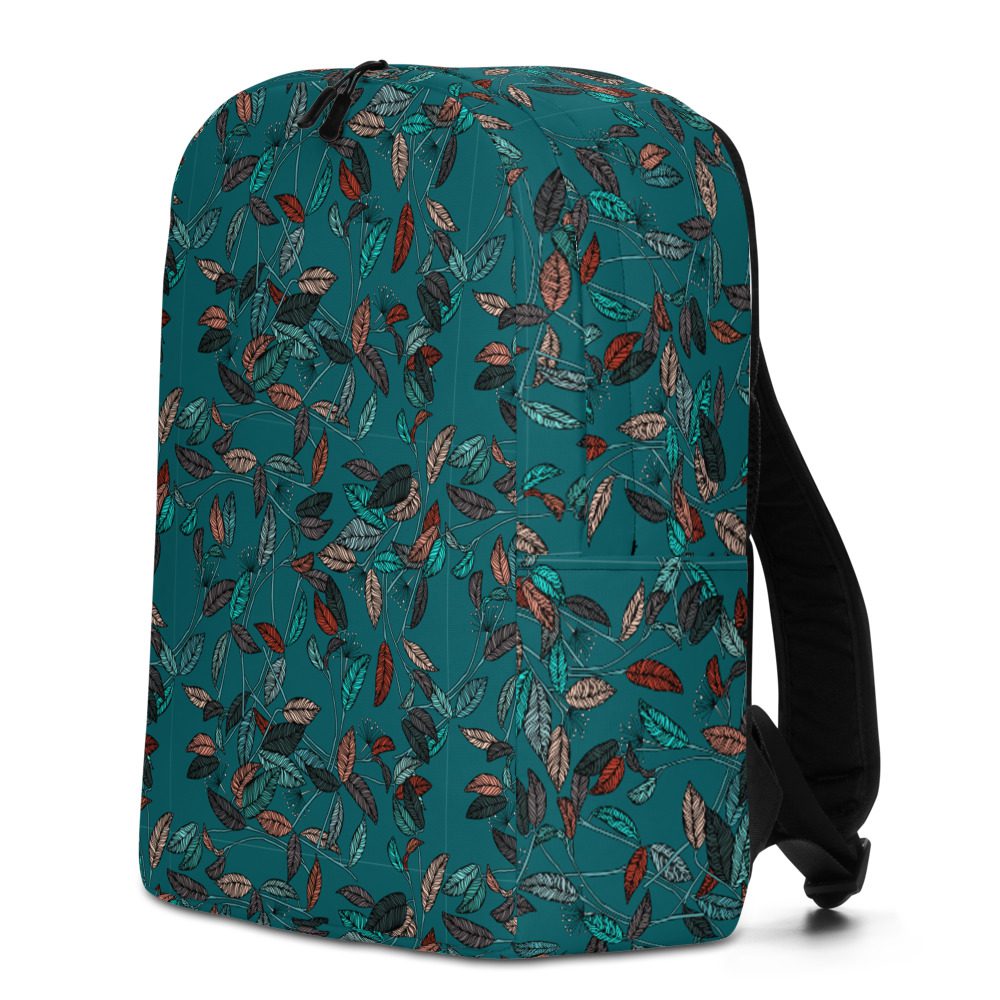 Trendy Bold Leaf Branch Overlay Pattern Design Minimalist Backpack ...
